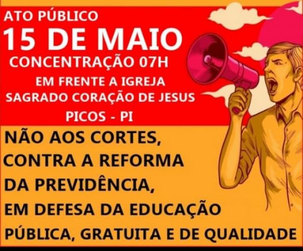 Manifestação pela reforma da previdência e a educação acontece amanhã, em Picos