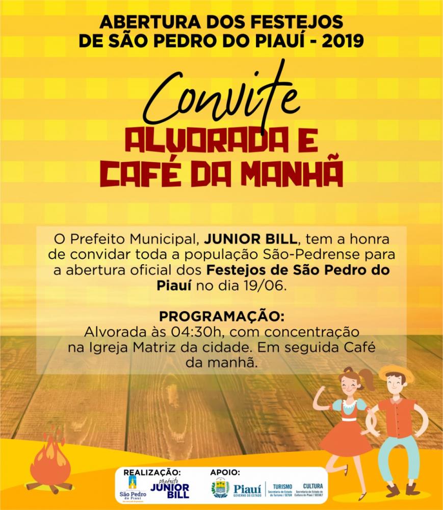 São Pedro do Piauí | Tradicional Alvorada de abertura das festividades juninas acontecerá nesta quarta, 19/06