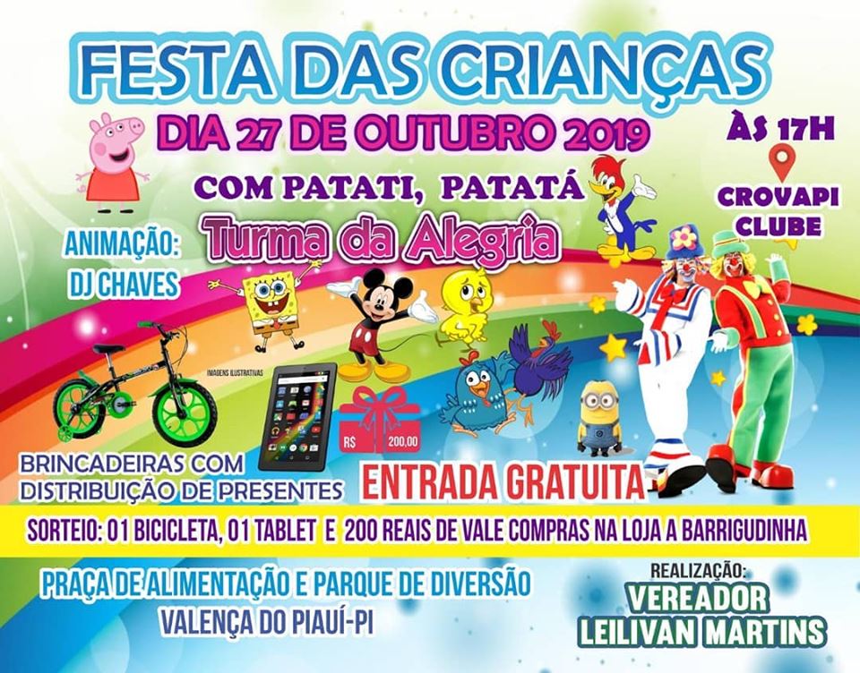 Já está tudo pronto para a tradicional Festa em Comemoração ao dia das Crianças