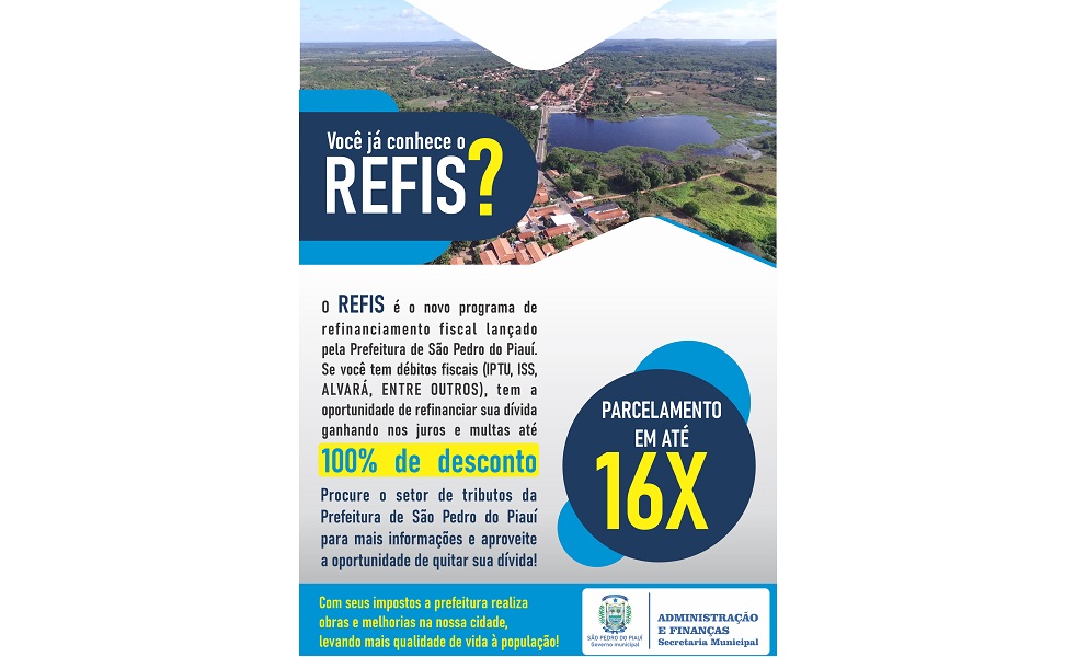 Prefeitura de São Pedro do Piauí lança programa de refinanciamento fiscal 